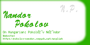 nandor pokolov business card